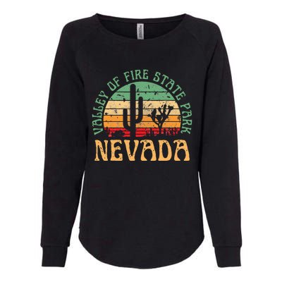 Valley Of Fire State Park Nevada Desert Hiking Retro Sunset Womens California Wash Sweatshirt