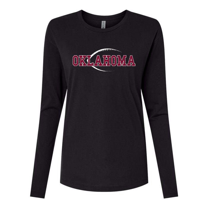 Vintage Oklahoma Football Icon Womens Cotton Relaxed Long Sleeve T-Shirt