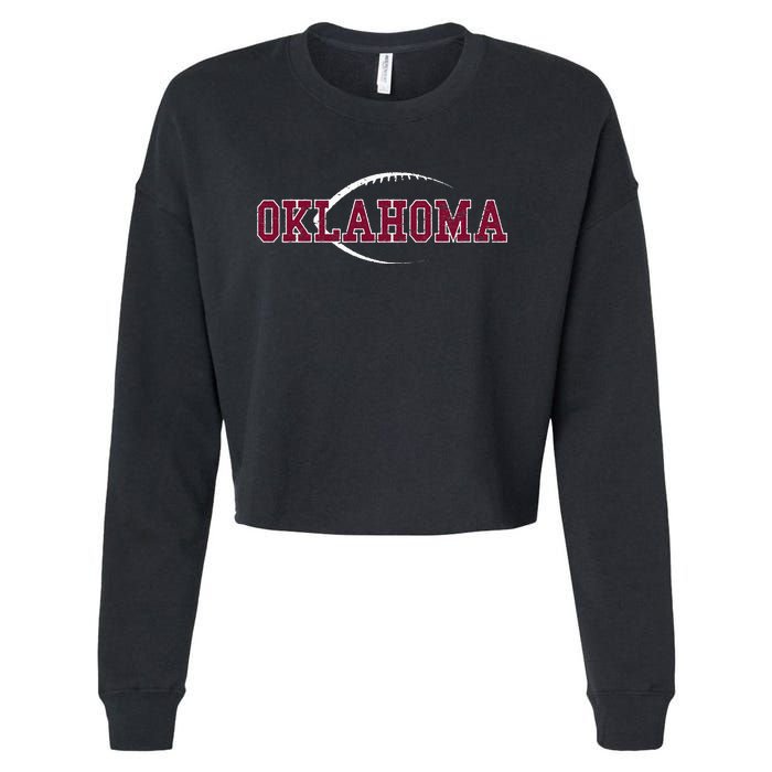 Vintage Oklahoma Football Icon Cropped Pullover Crew