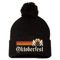 Vintage Oktoberfest German Beer Drinking Festival Pom Pom 12in Knit Beanie