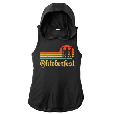 Vintage Oktoberfest German Flag Beer Drinking Ladies PosiCharge Tri-Blend Wicking Draft Hoodie Tank