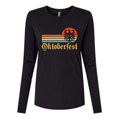 Vintage Oktoberfest German Flag Beer Drinking Womens Cotton Relaxed Long Sleeve T-Shirt