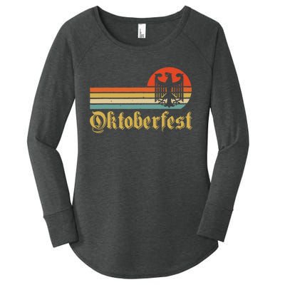 Vintage Oktoberfest German Flag Beer Drinking Women's Perfect Tri Tunic Long Sleeve Shirt