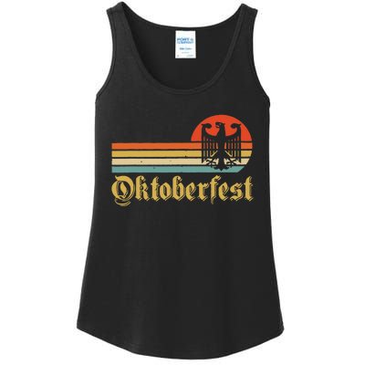 Vintage Oktoberfest German Flag Beer Drinking Ladies Essential Tank