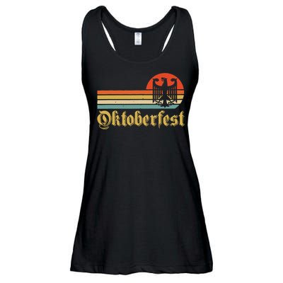 Vintage Oktoberfest German Flag Beer Drinking Ladies Essential Flowy Tank