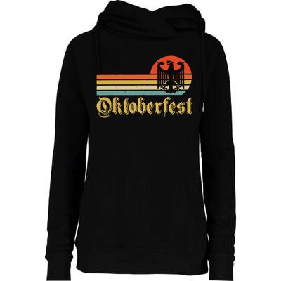 Vintage Oktoberfest German Flag Beer Drinking Womens Funnel Neck Pullover Hood