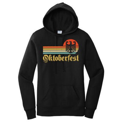 Vintage Oktoberfest German Flag Beer Drinking Women's Pullover Hoodie