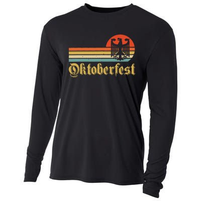 Vintage Oktoberfest German Flag Beer Drinking Cooling Performance Long Sleeve Crew