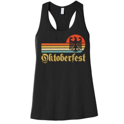 Vintage Oktoberfest German Flag Beer Drinking Women's Racerback Tank