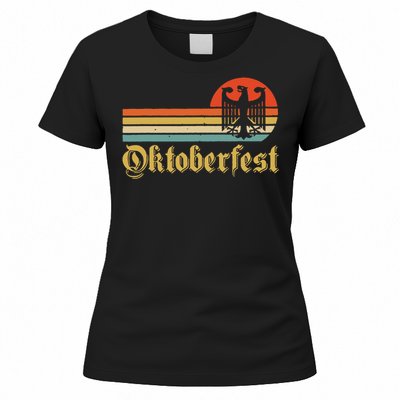 Vintage Oktoberfest German Flag Beer Drinking Women's T-Shirt