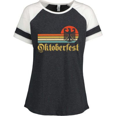 Vintage Oktoberfest German Flag Beer Drinking Enza Ladies Jersey Colorblock Tee