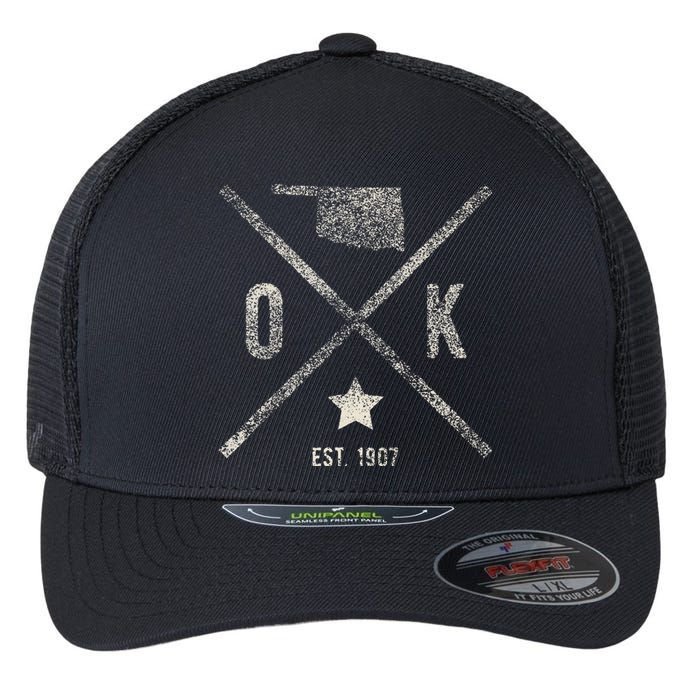 Vintage Oklahoma Home State Outline Ok Map Silhouette Flexfit Unipanel Trucker Cap