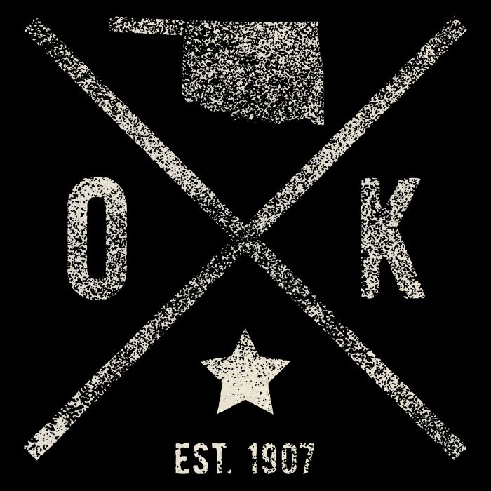 Vintage Oklahoma Home State Outline Ok Map Silhouette T-Shirt