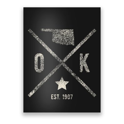 Vintage Oklahoma Home State Outline Ok Map Silhouette Poster