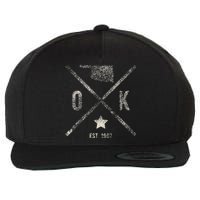 Vintage Oklahoma Home State Outline Ok Map Silhouette Wool Snapback Cap