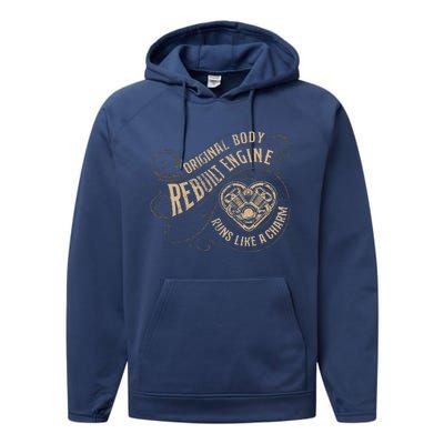 Vintage Open Heart Surgery Recovery Warrior Performance Fleece Hoodie