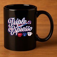 Triple Espresso  11oz C Handle Ceramic Mug