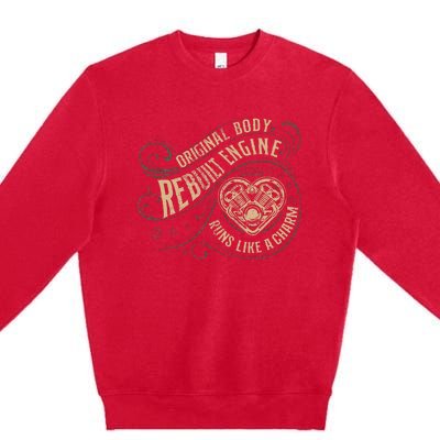 Vintage Open Heart Surgery Recovery Warrior Premium Crewneck Sweatshirt