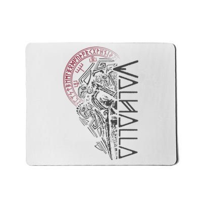 Valhalla Odin In Mask Runes Norse Compass Viking Mousepad