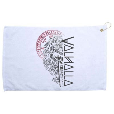 Valhalla Odin In Mask Runes Norse Compass Viking Grommeted Golf Towel