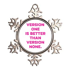 Version One Is Better Than Version None Inspo Motivational Metallic Star Ornament