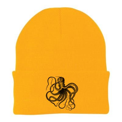 Vintage Octopus Illustration Knit Cap Winter Beanie