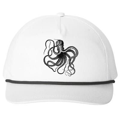 Vintage Octopus Illustration Snapback Five-Panel Rope Hat