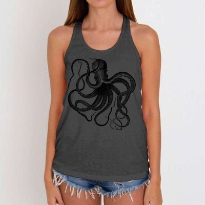 Vintage Octopus Illustration Women's Knotted Racerback Tank