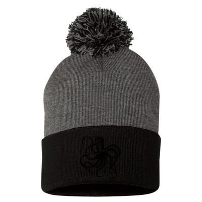 Vintage Octopus Illustration Pom Pom 12in Knit Beanie