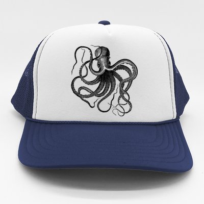 Vintage Octopus Illustration Trucker Hat