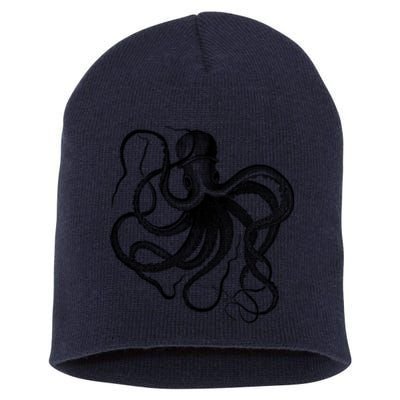 Vintage Octopus Illustration Short Acrylic Beanie