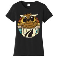 Vintage owl inside a coffee cup coffee night owl Women's T-Shirt