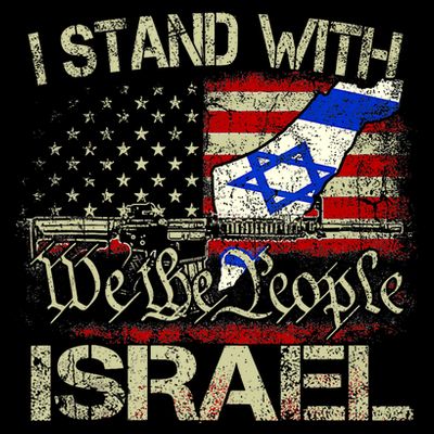 Vintage Old I Stand With Israel Usa American Flag Israel T-Shirt