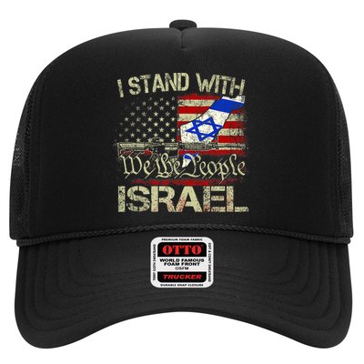 Vintage Old I Stand With Israel Usa American Flag Israel Trucker Hat