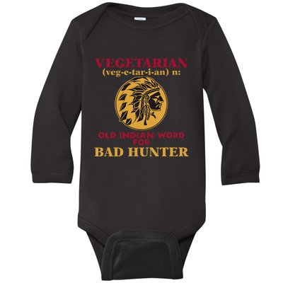 Vegetarian Old Indian Word For Bad Hunter Baby Long Sleeve Bodysuit