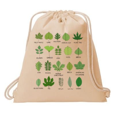 Variety of Leaf Patterns for Nature Enthusiasts Drawstring Bag