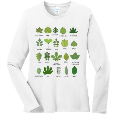 Variety of Leaf Patterns for Nature Enthusiasts Ladies Long Sleeve Shirt