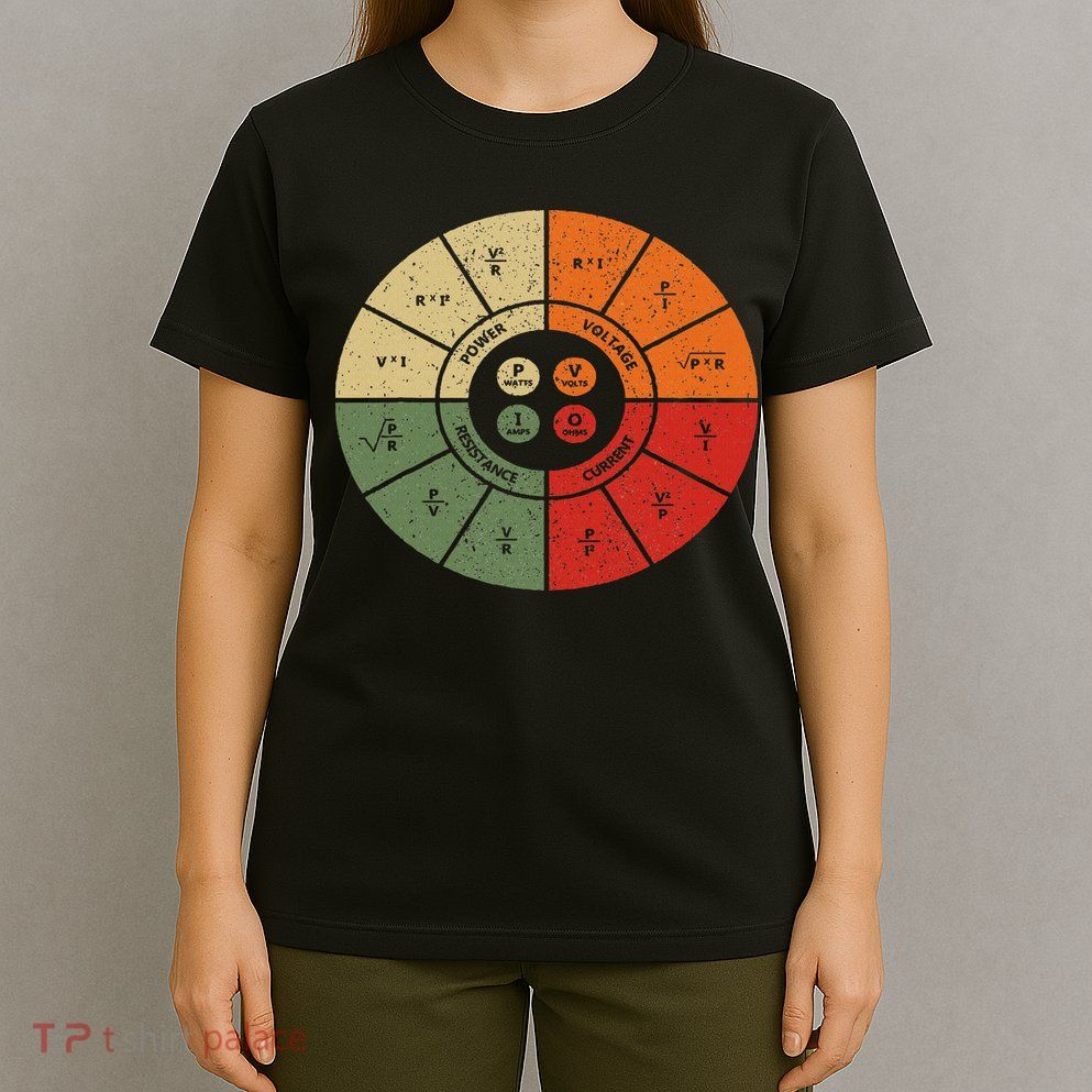 Vintage Ohms Law Diagram Electrical Electronics Engineer T-Shirt