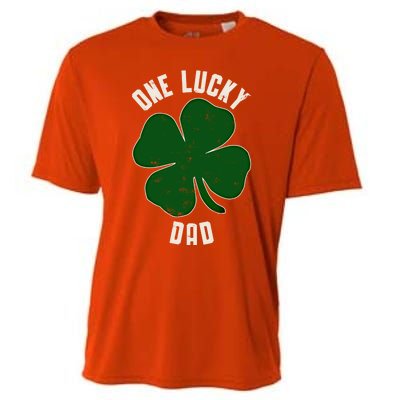 Vintage One Lucky Dad Clover Shamrocks St Patricks Day Gift Cooling Performance Crew T-Shirt