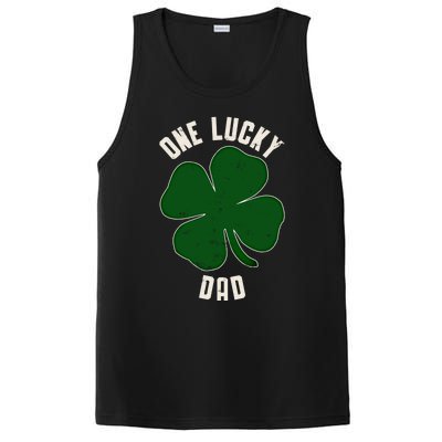 Vintage One Lucky Dad Clover Shamrocks St Patricks Day Gift PosiCharge Competitor Tank