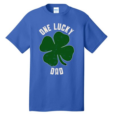 Vintage One Lucky Dad Clover Shamrocks St Patricks Day Gift Tall T-Shirt