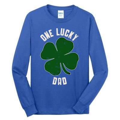 Vintage One Lucky Dad Clover Shamrocks St Patricks Day Gift Tall Long Sleeve T-Shirt