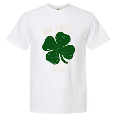 Vintage One Lucky Dad Clover Shamrocks St Patricks Day Gift Garment-Dyed Heavyweight T-Shirt