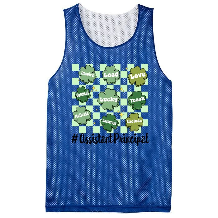 Vintage One Lucky Assistant Principal St Patrick Day School Cute Gift Mesh Reversible Basketball Jersey Tank