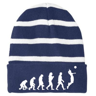 Volleyball Evolution Striped Beanie with Solid Band