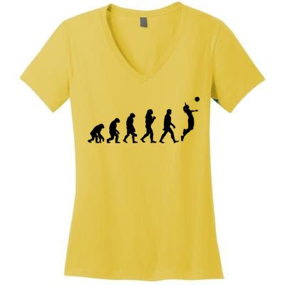 Volleyball Evolution Women's V-Neck T-Shirt