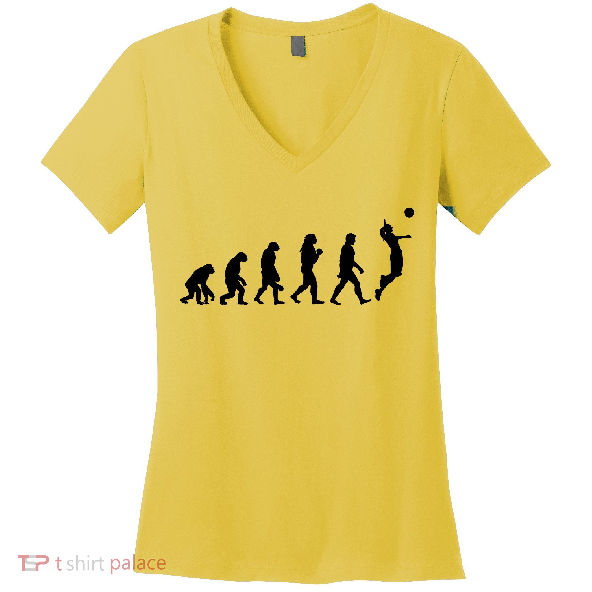 Volleyball Evolution Women's V-Neck T-Shirt