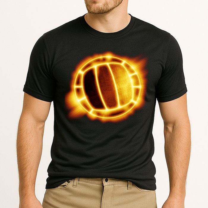 Volleyball Fire Glow Cooling Performance Crew T-Shirt