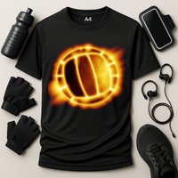 Volleyball Fire Glow Cooling Performance Crew T-Shirt