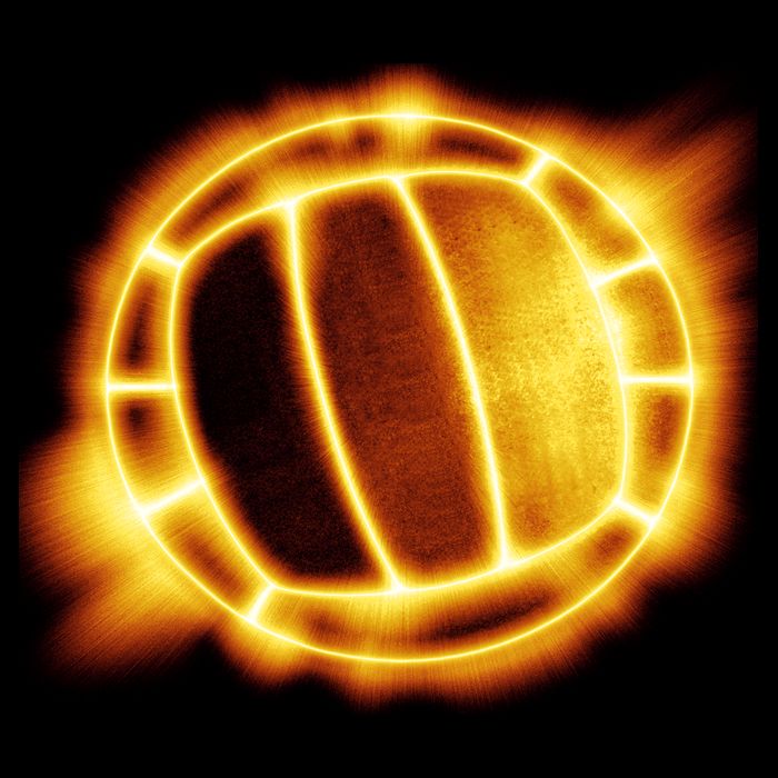 Volleyball Fire Glow Cooling Performance Crew T-Shirt